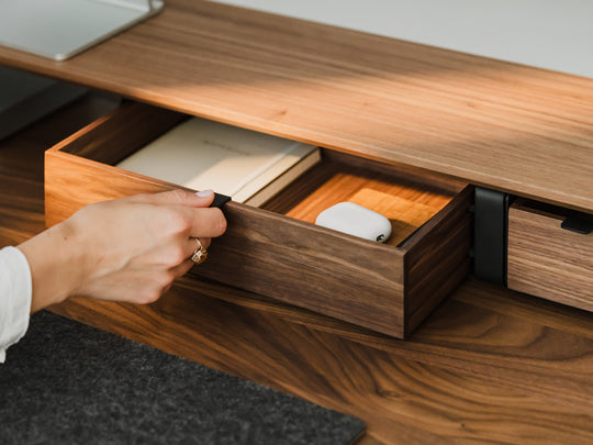 walnut, single drawer,