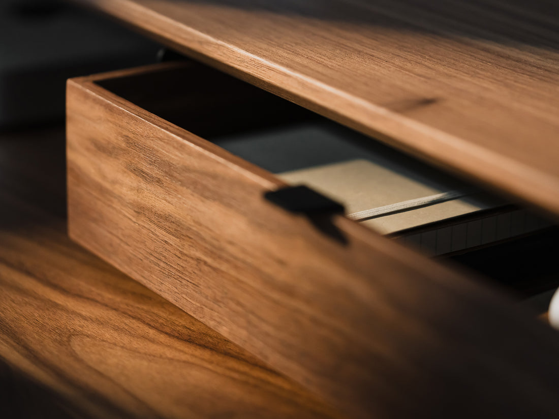 walnut, single drawer,